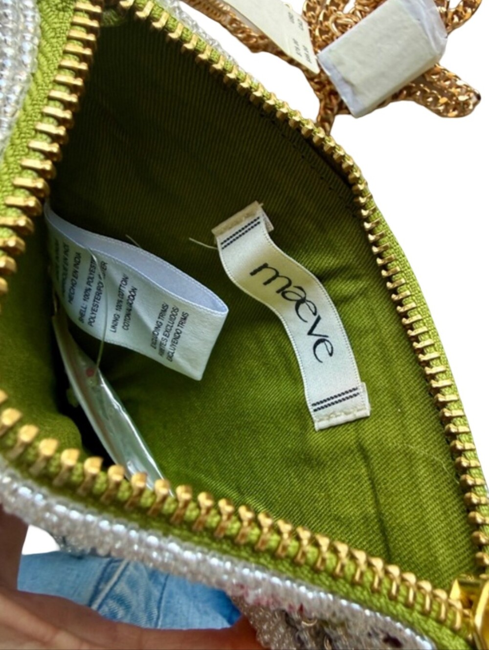 NWT Maeve Anthropologie Beaded Martini Glass Crossbody Bag Cocktail Novelty - Picture 7 of 8